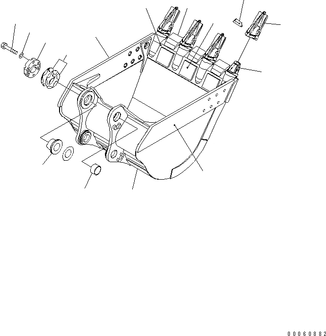 Схема запчастей Komatsu PC600-8 - .7M ГОРИЗОНТАЛЬН. ПАЛЕЦ КОВШ (KMAX TOOTH)(№-) РАБОЧЕЕ ОБОРУДОВАНИЕ