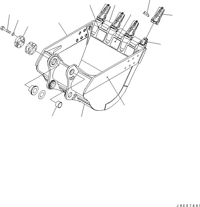 Схема запчастей Komatsu PC600-8 - .7M ГОРИЗОНТАЛЬН. ПАЛЕЦ КОВШ (KMAX TOOTH)(№-) РАБОЧЕЕ ОБОРУДОВАНИЕ