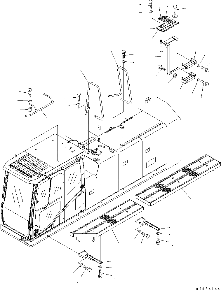 Схема запчастей Komatsu PC600-8 - ЛЕВ. СТУПЕНИ (С ВЕРХН. ЗАЩИТОЙ) (ЕС REGRATION ARRANGEMENT) РАЗНОЕ