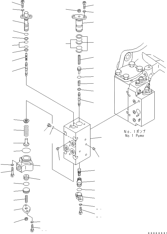 Схема запчастей Komatsu PC600-8 - ОСНОВН. НАСОС (8/) (NO. НАСОС) ОСНОВН. КОМПОНЕНТЫ И РЕМКОМПЛЕКТЫ