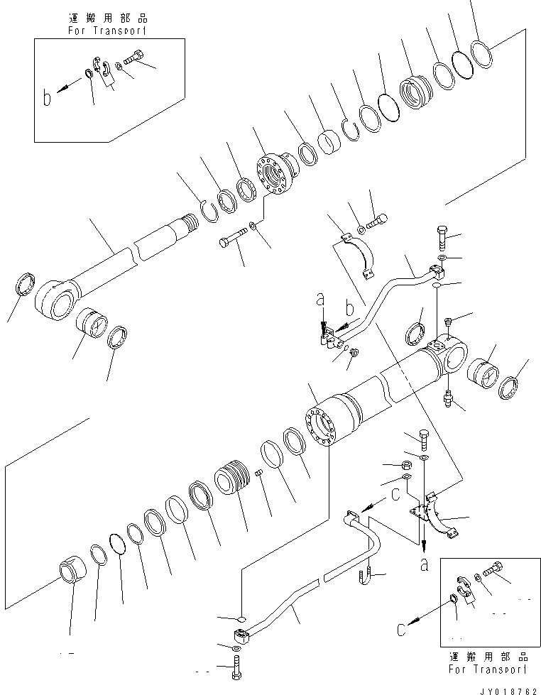 Схема запчастей Komatsu PC600-8 - ЦИЛИНДР СТРЕЛЫЛЕВ.(№-) ОСНОВН. КОМПОНЕНТЫ И РЕМКОМПЛЕКТЫ
