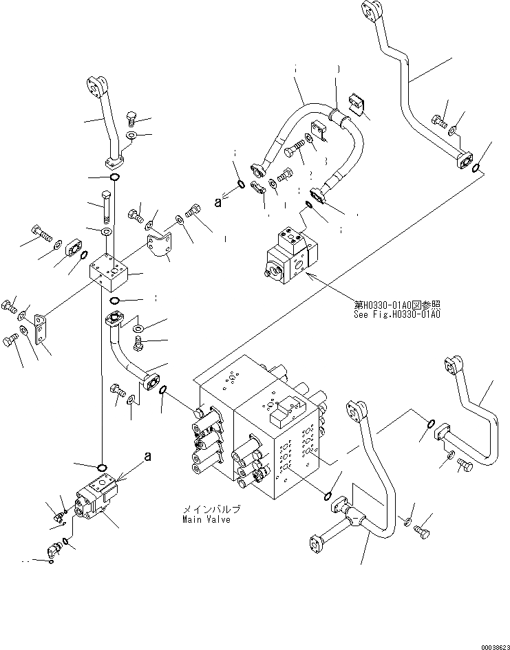 Схема запчастей Komatsu PC600-8 - РУКОЯТЬ И ЛИНИЯ КОВШАS (КЛАПАН ЛИНИЯ) (/) H ГИДРАВЛИКА