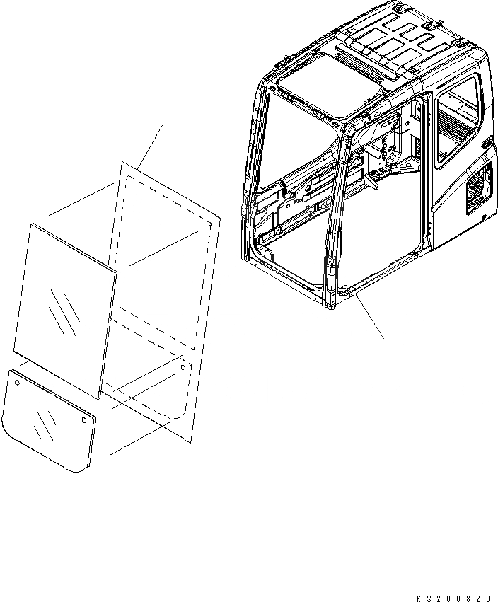 Схема запчастей Komatsu PC600-8 - OPERATOR КАБИНА ОКНА ЩИТКИ (ДЛЯ OPG ФРОНТАЛЬНАЯ ЗАЩИТА) K OPERATORґS ОБСТАНОВКА И СИСТЕМА УПРАВЛЕНИЯ
