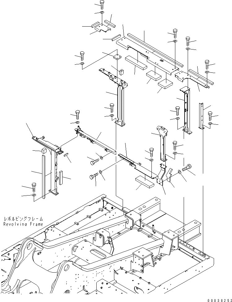 Схема запчастей Komatsu PC600-8 - РАМА (КАБИНА) (РАМА) M ЧАСТИ КОРПУСА