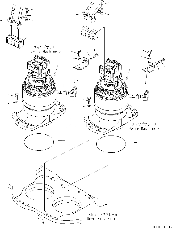 Схема запчастей Komatsu PC600-8 - МЕХАНИЗМ ПОВОРОТА (КОРПУС И ФЛАНЕЦ) N ПОВОРОТН. КРУГ И КОМПОНЕНТЫ