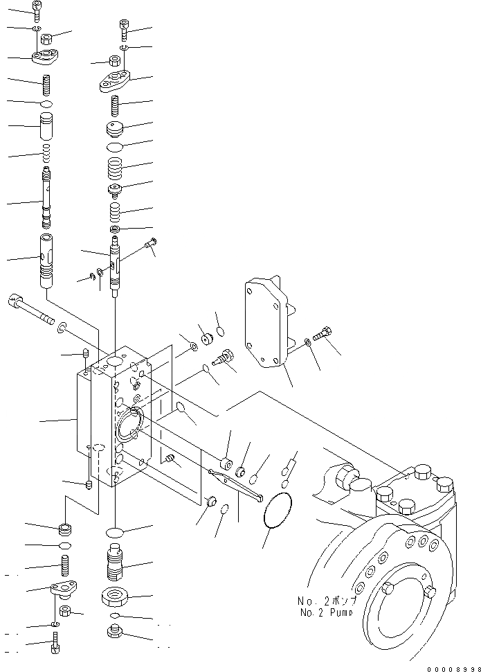 Схема запчастей Komatsu PC600-8 - ОСНОВН. НАСОС (8/9) (NO. НАСОС) Y ОСНОВН. КОМПОНЕНТЫ И РЕМКОМПЛЕКТЫ