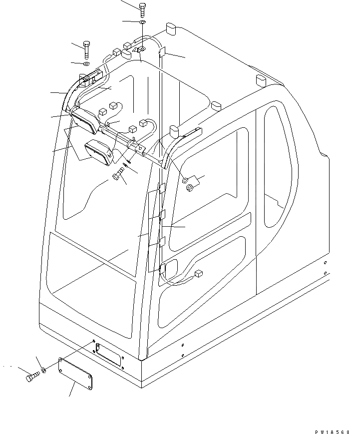 Схема запчастей Komatsu PC600LC-6A - ДОПОЛН. РАБОЧ. ОСВЕЩЕНИЕ(№-) ЭЛЕКТРИКА