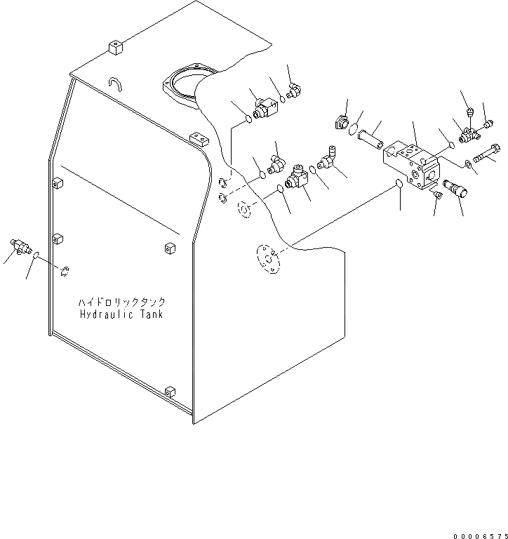 Схема запчастей Komatsu PC600LC-6A - ГИДР. БАК. (РАЗГРУЗ. КЛАПАН) (ДЛЯ ПОГРУЗ.)(№7-) ГИДРАВЛИКА