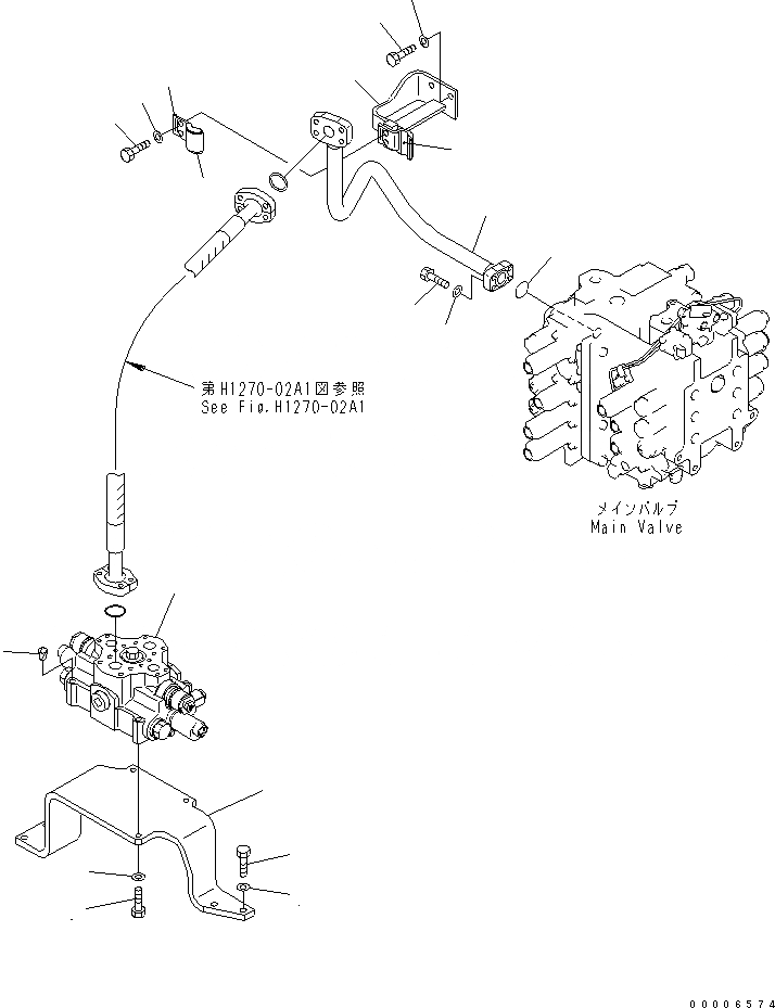 Схема запчастей Komatsu PC600LC-6A - ПОДЪЕМ (КЛАПАН)(№7-) ГИДРАВЛИКА