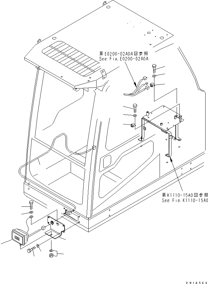 Схема запчастей Komatsu PC600LC-6A - ИМПУЛЬСН. ОСВЕЩЕНИЕ (КОМПЛЕКТ)(№-) ЭЛЕКТРИКА