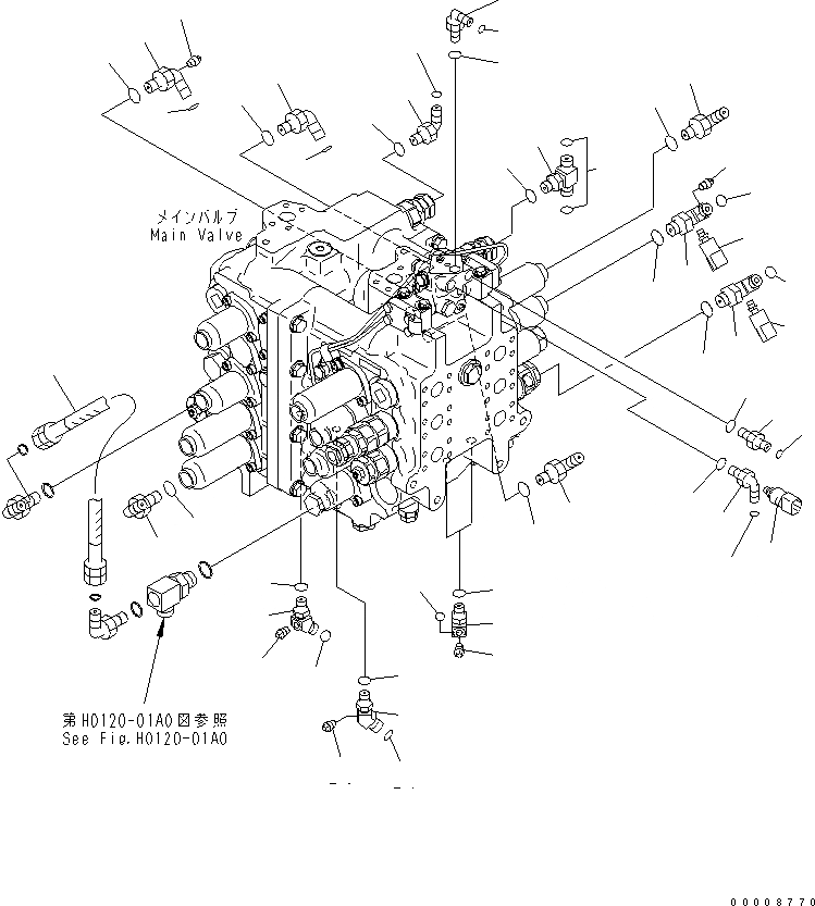 Схема запчастей Komatsu PC600LC-7-M1 - ОСНОВН. КЛАПАН (/) ГИДРАВЛИКА