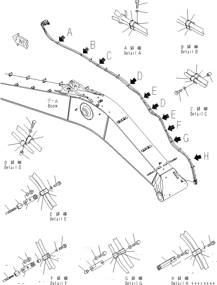 Схема запчастей Komatsu PC600LC-7-M1 - СТРЕЛА (ПРЕДОТВРАЩ. СМЕЩЕНИЮ РУКОЯТИКЛАПАН) (КРЕПЛЕНИЕ) РАБОЧЕЕ ОБОРУДОВАНИЕ