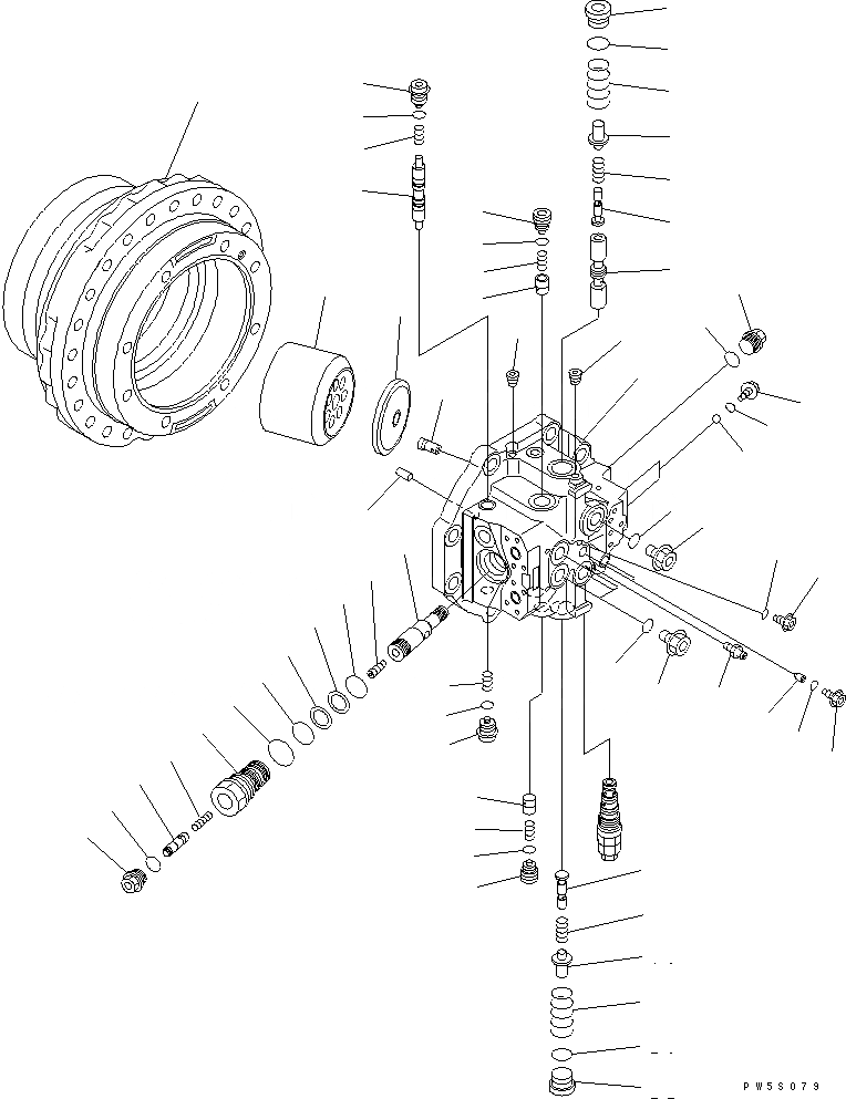 Схема запчастей Komatsu PC600LC-7-M1 - МОТОР ХОДА (/) ОСНОВН. КОМПОНЕНТЫ И РЕМКОМПЛЕКТЫ
