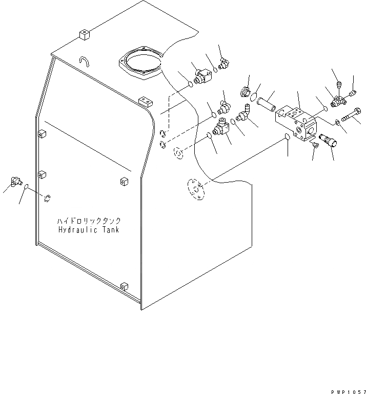 Схема запчастей Komatsu PC600LC-6K - ГИДР. БАК. (РАЗГРУЗ. КЛАПАН) ГИДРАВЛИКА