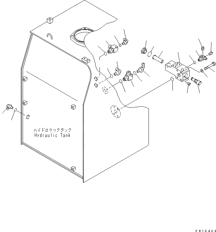Схема запчастей Komatsu PC600LC-6A - ГИДР. БАК. (РАЗГРУЗ. КЛАПАН)(№-) ГИДРАВЛИКА