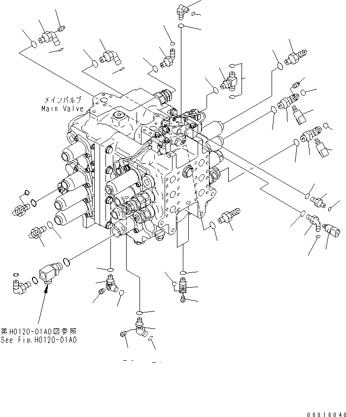 Схема запчастей Komatsu PC600LC-7K - ОСНОВН. КЛАПАН ( АКТУАТОР) (ДЛЯ ТОРМОЗ.R) (/) ГИДРАВЛИКА