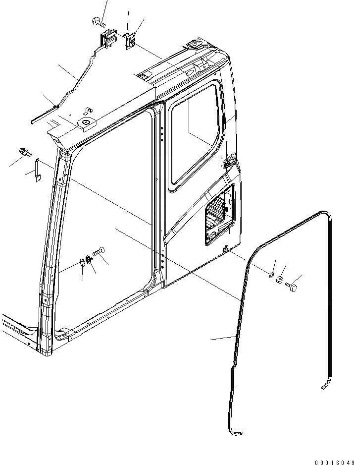 Схема запчастей Komatsu PC600LC-7K - КАБИНА (ФИКСАТОР ОТКРЫТИЯ) КАБИНА ОПЕРАТОРА И СИСТЕМА УПРАВЛЕНИЯ