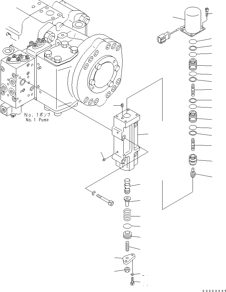 Схема запчастей Komatsu PC600LC-7K - ОСНОВН. НАСОС (/) (NO. НАСОС) ОСНОВН. КОМПОНЕНТЫ И РЕМКОМПЛЕКТЫ