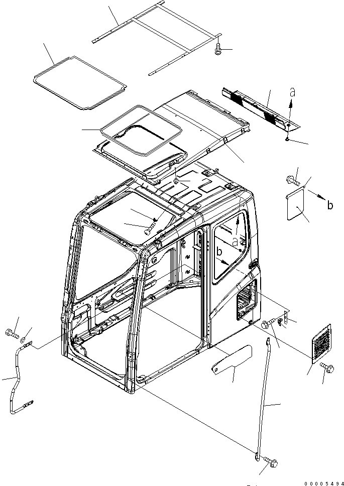 Схема запчастей Komatsu PC600LC-7 - КАБИНА (АКСЕССУАРЫ) (БЕЗ КОНДИЦИОНЕРА) (КАРЬЕРН. СПЕЦИФ-Я) КАБИНА ОПЕРАТОРА И СИСТЕМА УПРАВЛЕНИЯ