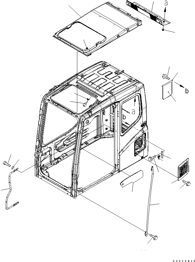 Схема запчастей Komatsu PC600LC-7 - КАБИНА (АКСЕССУАРЫ) (БЕЗ КОНДИЦИОНЕРА) (СДВИГ. ВВЕРХ ОКНА) КАБИНА ОПЕРАТОРА И СИСТЕМА УПРАВЛЕНИЯ