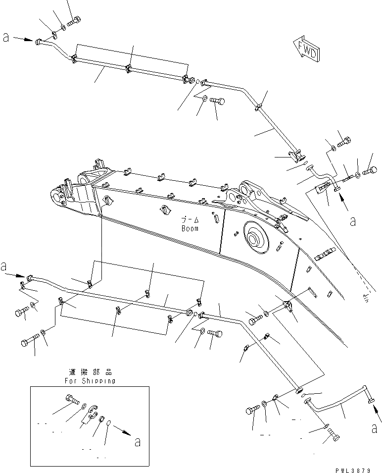 Схема запчастей Komatsu PC600LC-7 - СТРЕЛА (7.M) (ДОПОЛН. ГИДРОЛИНИЯ) РАБОЧЕЕ ОБОРУДОВАНИЕ