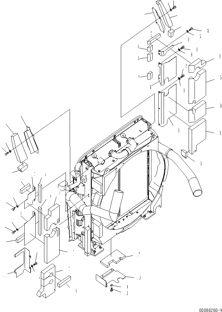 Схема запчастей Komatsu PC600LC-8 - ОХЛАЖД-Е (COVER) (С ПРОТИВОВЕС REMOVER)(№88-) СИСТЕМА ОХЛАЖДЕНИЯ