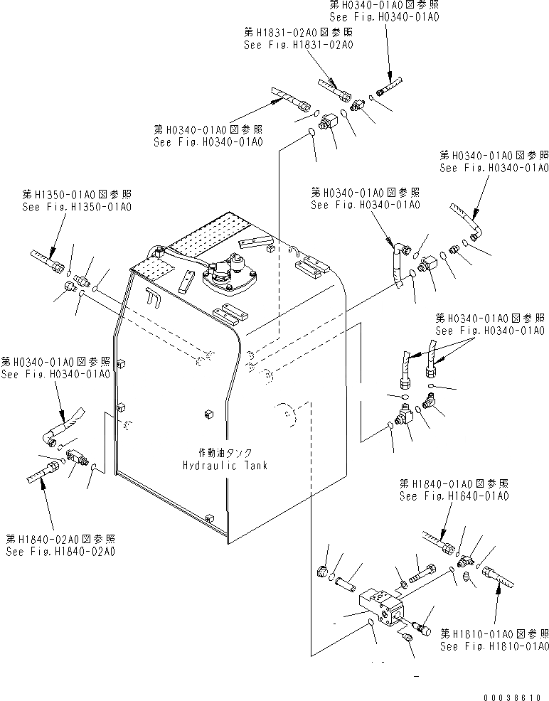 Схема запчастей Komatsu PC600LC-8 - ГИДР. БАК. (РАЗГРУЗ. КЛАПАН) ГИДРАВЛИКА