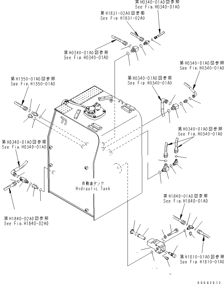 Схема запчастей Komatsu PC600LC-8 - ГИДР. БАК. (РАЗГРУЗ. КЛАПАН) ( АКТУАТОР) ГИДРАВЛИКА