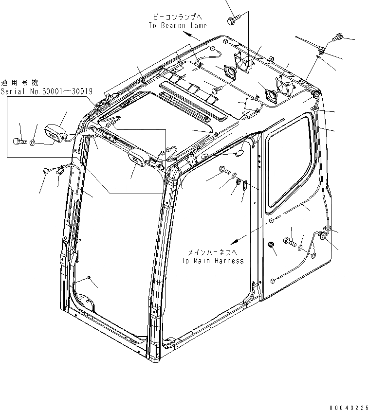 Схема запчастей Komatsu PC600LC-8 - ОСНОВН. КОНСТРУКЦИЯ (КАБИНА) (ЭЛЕКТР.) (РАДИО) КАБИНА ОПЕРАТОРА И СИСТЕМА УПРАВЛЕНИЯ