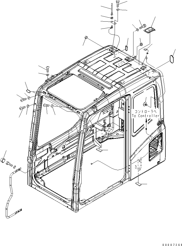 Схема запчастей Komatsu PC600LC-8 - ОСНОВН. КОНСТРУКЦИЯ (КАБИНА) (ЗАГЛУШКА БОЛТ И АНТЕННА) (ДЛЯ KAL) КАБИНА ОПЕРАТОРА И СИСТЕМА УПРАВЛЕНИЯ