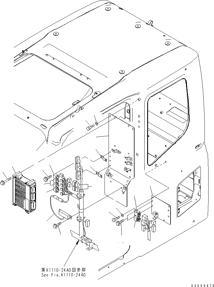 Схема запчастей Komatsu PC600LC-8 - ОСНОВН. КОНСТРУКЦИЯ (КАБИНА) (ПАНЕЛЬ)(№-) КАБИНА ОПЕРАТОРА И СИСТЕМА УПРАВЛЕНИЯ