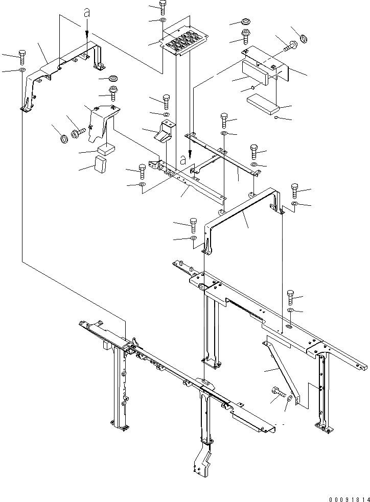 Схема запчастей Komatsu PC600LC-8 - РАМА (КАБИНА) (СТУПЕНИ И COVER)(ЕС REG ARRANGE)(№-) ЧАСТИ КОРПУСА