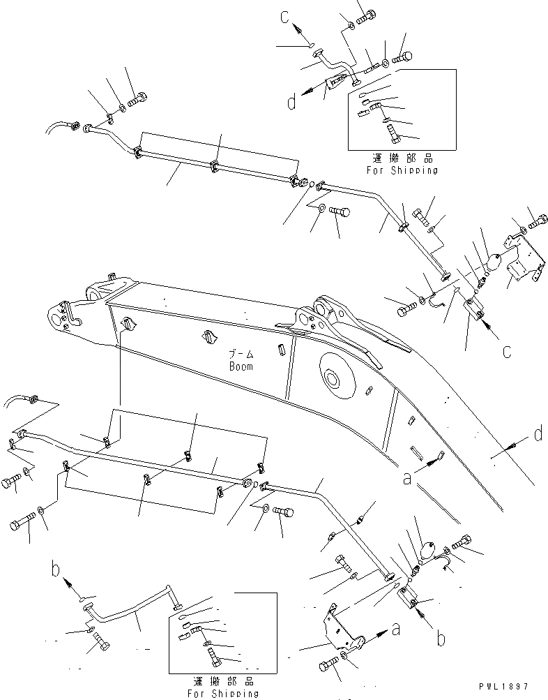 Схема запчастей Komatsu PC600LC-8 - СТРЕЛА (7.M) (ДОПОЛН. ГИДРОЛИНИЯ) РАБОЧЕЕ ОБОРУДОВАНИЕ