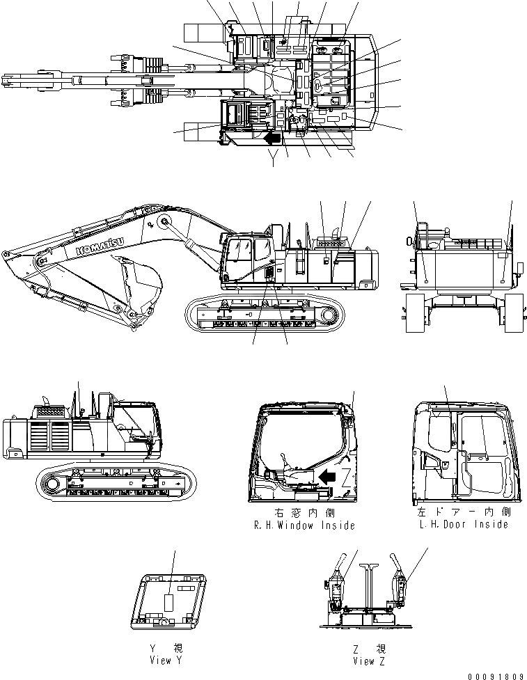 Схема запчастей Komatsu PC600LC-8 - ТАБЛИЧКИ (СИДЕНЬЕ И БУКВЕНН. МАРКИРОВКА) (ТУРЦИЯ)(№-) МАРКИРОВКА