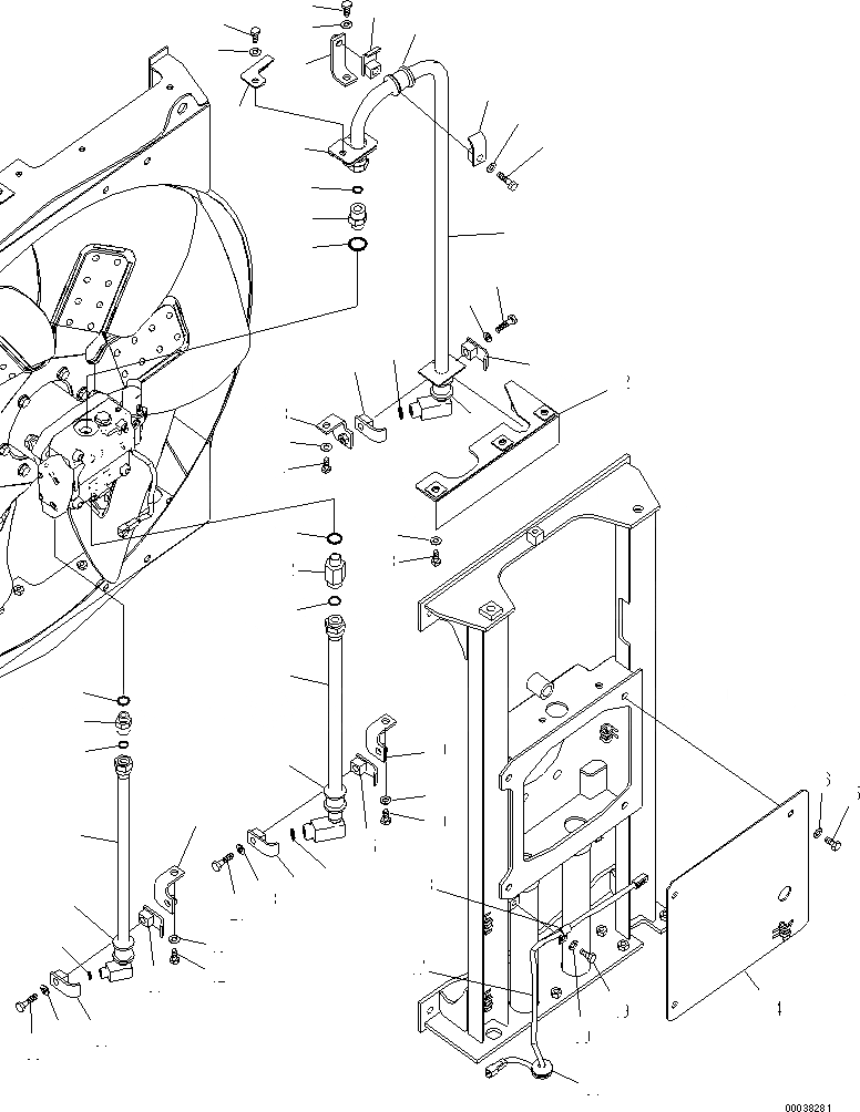 Схема запчастей Komatsu PC600LC-8R - ОХЛАЖД-Е (ВЕНТИЛЯТОР КРЕПЛЕНИЕ) (МОТОР ВЕНТИЛЯТОРА ТРУБЫ)(№-8) СИСТЕМА ОХЛАЖДЕНИЯ