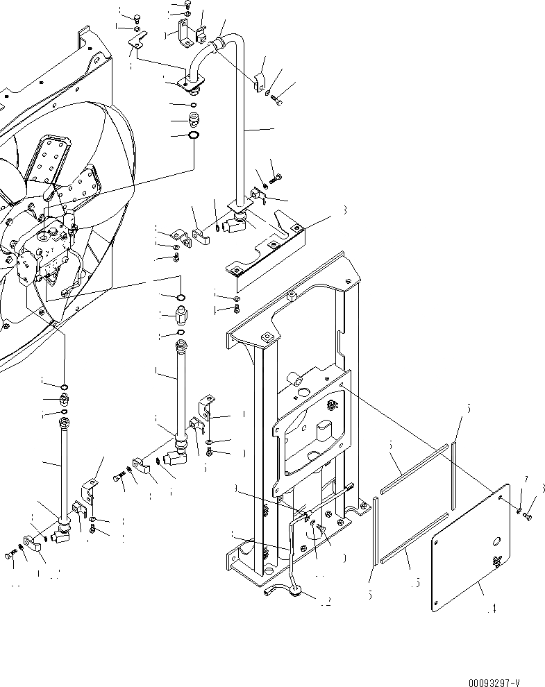 Схема запчастей Komatsu PC600LC-8R - ОХЛАЖД-Е (ВЕНТИЛЯТОР КРЕПЛЕНИЕ) (МОТОР ВЕНТИЛЯТОРА ТРУБЫ)(№9-) СИСТЕМА ОХЛАЖДЕНИЯ