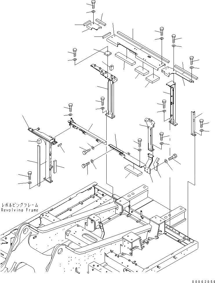 Схема запчастей Komatsu PC600LC-8R - РАМА (КАБИНА) (ДОПОЛН. ФИЛЬТР. СПЕЦ-Я.) (РАМА) ЧАСТИ КОРПУСА