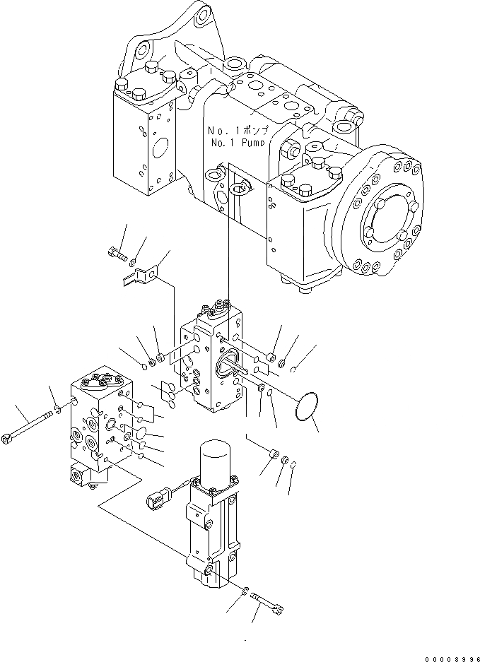 Схема запчастей Komatsu PC600LC-8R - ОСНОВН. НАСОС (/) (NO. НАСОС)(№-) ОСНОВН. КОМПОНЕНТЫ И РЕМКОМПЛЕКТЫ