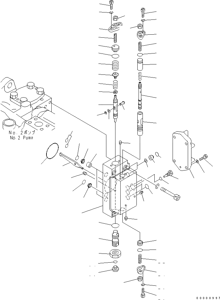 Схема запчастей Komatsu PC600LC-8R - ОСНОВН. НАСОС (7/9) (NO. НАСОС) ОСНОВН. КОМПОНЕНТЫ И РЕМКОМПЛЕКТЫ