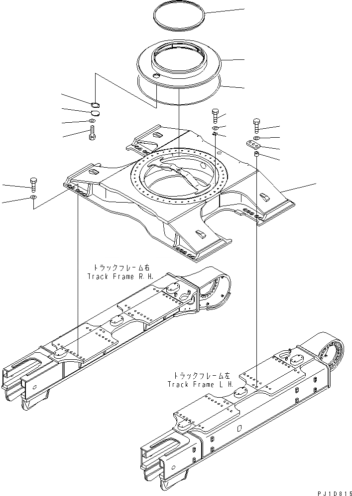 Схема запчастей Komatsu PC600LC-6 - ЦЕНТР. РАМА (.8M ШИР. GAUGE)(№-) ХОДОВАЯ