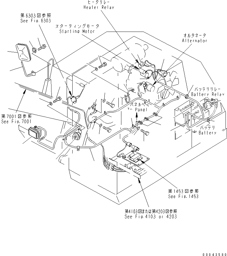 Схема запчастей Komatsu PC60L-5 - ЭЛЕКТРИКА (ДЛЯ ЯПОН.) КОМПОНЕНТЫ ДВИГАТЕЛЯ И ЭЛЕКТРИКА