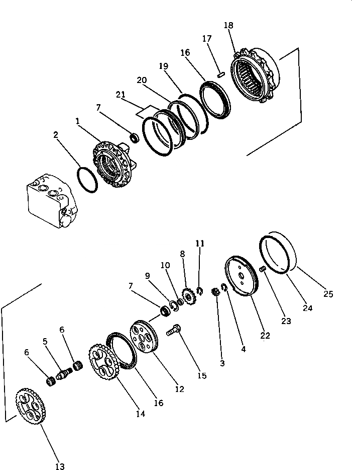 Схема запчастей Komatsu PC60U-3 - МОТОР ХОДА (/) ХОД И КОНЕЧНАЯ ПЕРЕДАЧА
