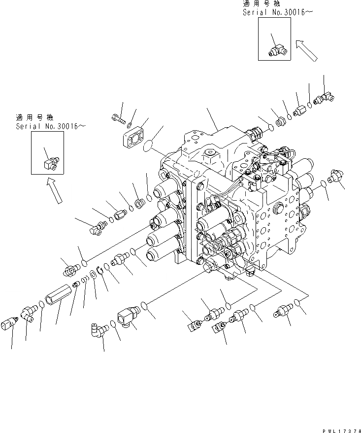 Схема запчастей Komatsu PC650-6A - ОСНОВН. КЛАПАН (/) ГИДРАВЛИКА