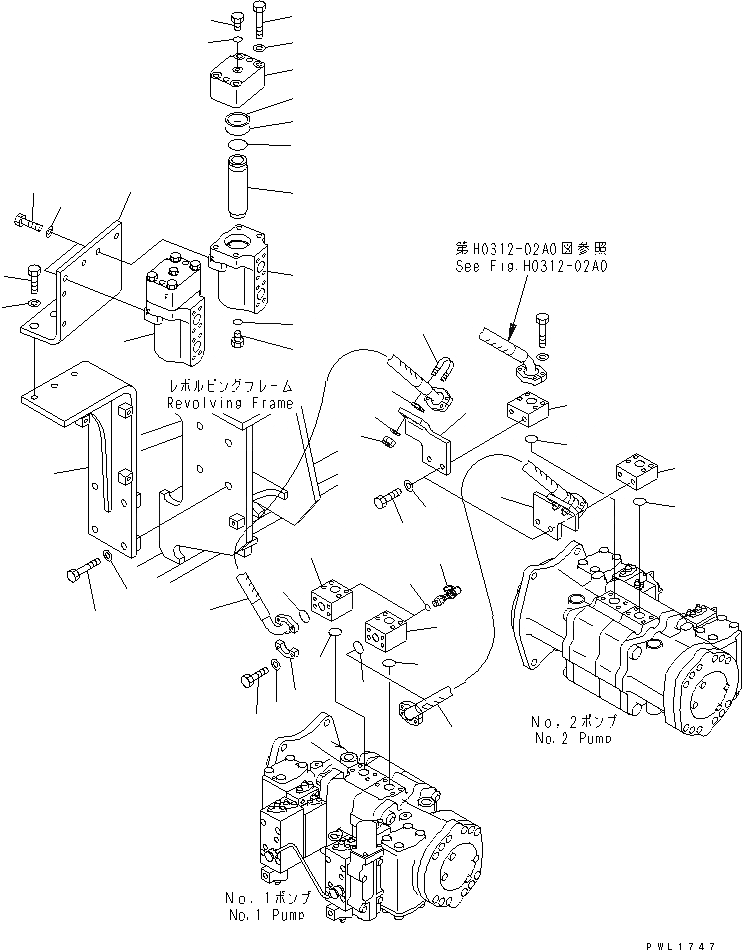 Схема запчастей Komatsu PC650-6A - ЛИНИЯ ПОДАЧИS (НАСОС - ФИЛЬТР.) ГИДРАВЛИКА