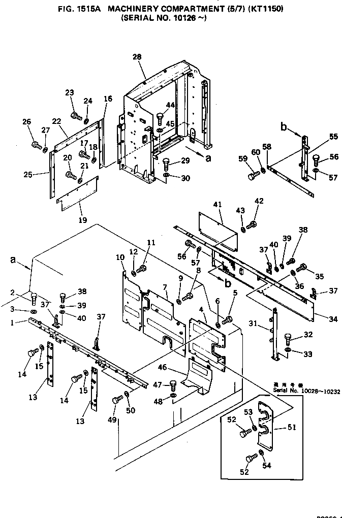 Схема запчастей Komatsu PC650-1 - MACHINERY ОБСТАНОВКА (/7) (KT)(№-) ОСНОВНАЯ РАМА И КАБИНА