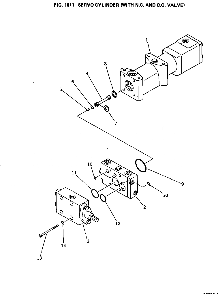 Схема запчастей Komatsu PC650-1 - SERVO ЦИЛИНДР (С N.C. И C.O. КЛАПАН) УПРАВЛ-Е РАБОЧИМ ОБОРУДОВАНИЕМ
