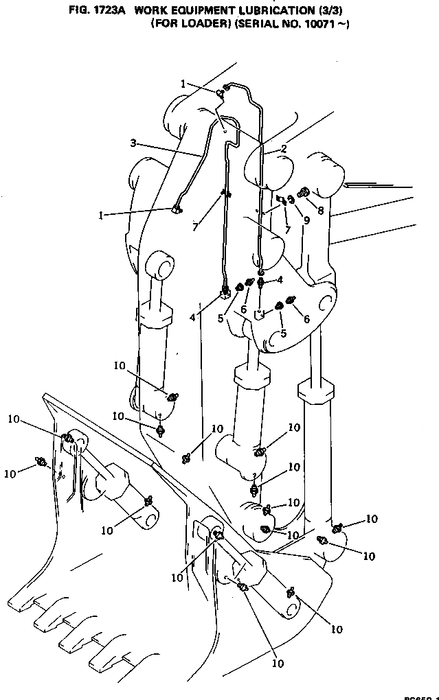Схема запчастей Komatsu PC650-1 - РАБОЧЕЕ ОБОРУДОВАНИЕ СМАЗКА (/) (ДЛЯ ПОГРУЗ.)(№7-) РАБОЧЕЕ ОБОРУДОВАНИЕ