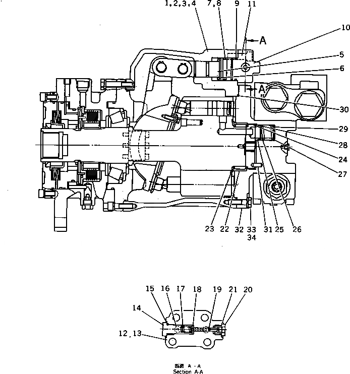 Схема запчастей Komatsu PC650-3 - МОТОР ХОДА () (/) (КРОМЕ ЯПОН.)(№-) УПРАВЛ-Е РАБОЧИМ ОБОРУДОВАНИЕМ