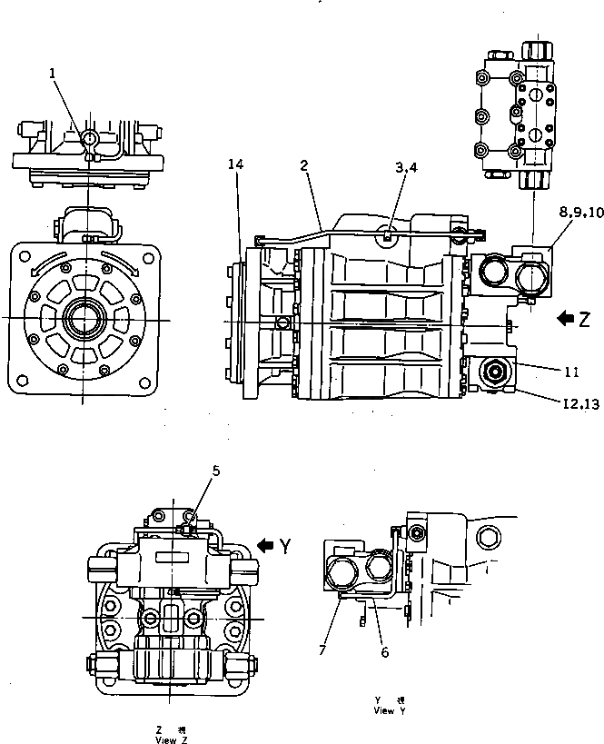 Схема запчастей Komatsu PC650-3 - МОТОР ХОДА () (/) (КРОМЕ ЯПОН.)(№-) УПРАВЛ-Е РАБОЧИМ ОБОРУДОВАНИЕМ