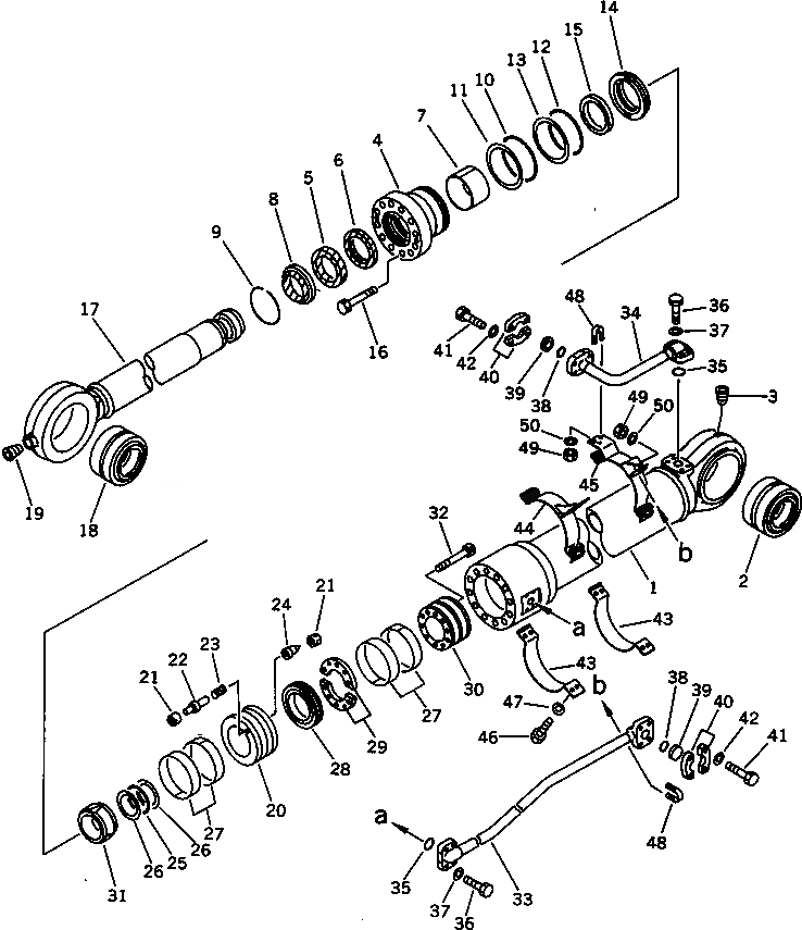 Схема запчастей Komatsu PC650-3 - ЦИЛИНДР КОВША РАБОЧЕЕ ОБОРУДОВАНИЕ (ЭКСКАВАТ.)